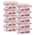 Kit com 9 Potes Herméticos de Vidro + 6 Copos de Vidro - Promoção 2024