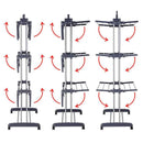 Varal de Chão Dobrável 3 Andares em Aço Inox + Cesto com 80 Prendedores (BRINDE)