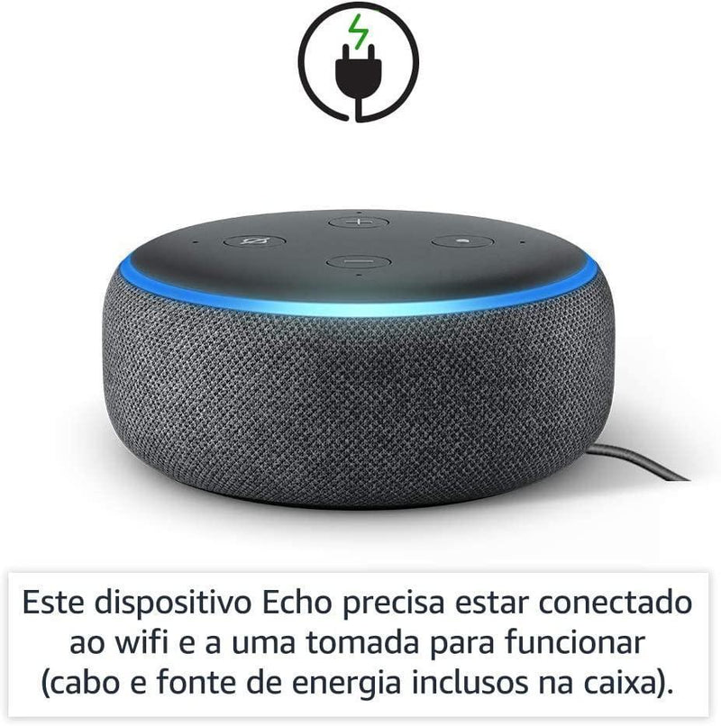 Echo Dot (3ª Geração): Smart Speaker com Alexa - Cor Preta