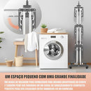 Varal de Chão Dobrável 3 Andares em Aço Inox + Cesto com 80 Prendedores (BRINDE)