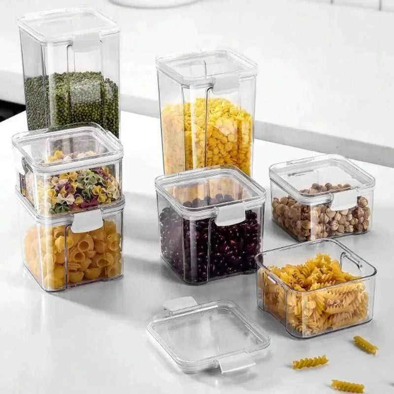 Kit com 3 Porta-Mantimentos com Trava e Vedação