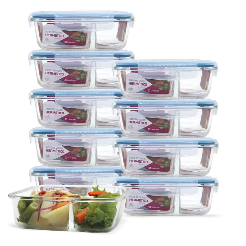 SOMENTE HOJE - Kit 15 Potes Herméticos de Vidro + BRINDE - (FRETE GRÁTIS)