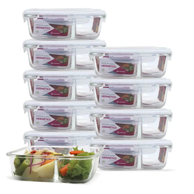 SOMENTE HOJE - Kit 15 Potes Herméticos de Vidro + BRINDE - (FRETE GRÁTIS)