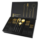 Conjunto de Talheres Dourado Luxy 24 Peças + Brinde Caixa presente