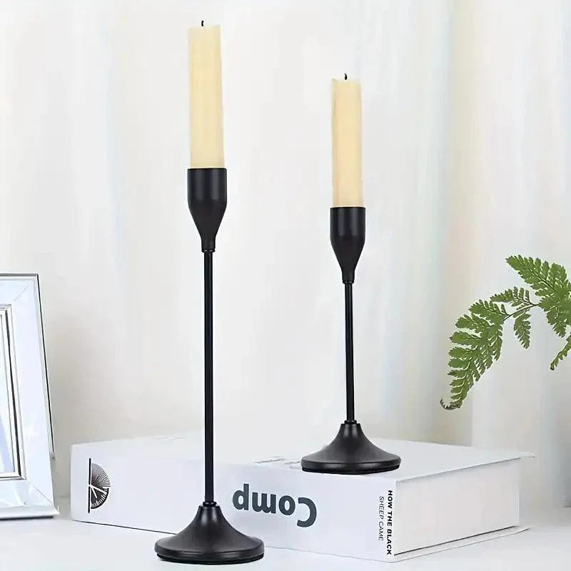 Castiçais de Vela Luxury Dourado 3 Peças