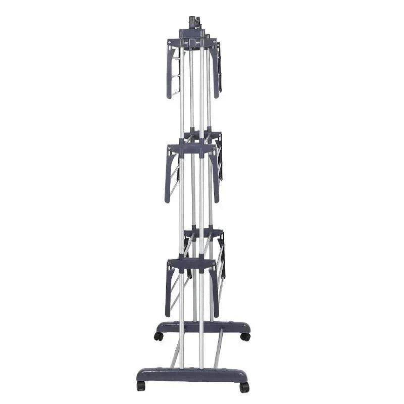 Varal de Chão Dobrável 3 Andares em Aço Inox + Cesto com 80 Prendedores (BRINDE)