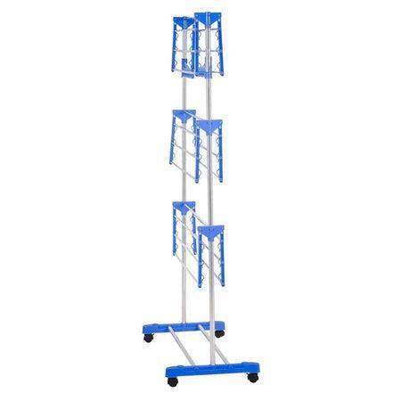 Varal de Chão Dobrável 3 Andares em Aço Inox + Cesto com 80 Prendedores (BRINDE)